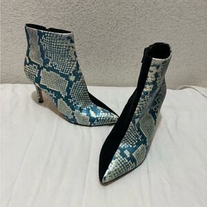 Something Navy Snake Printed Boots size 6